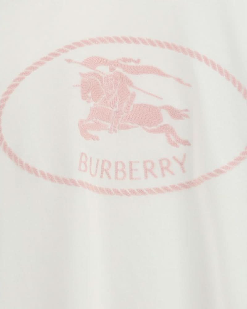 Burberry White Cotton T-shirt Glam Steals