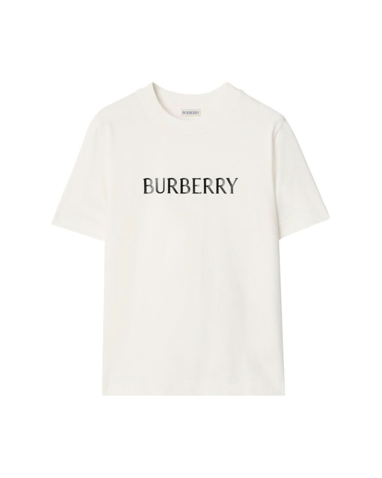 Burberry White Polo T-Shirt Topwear