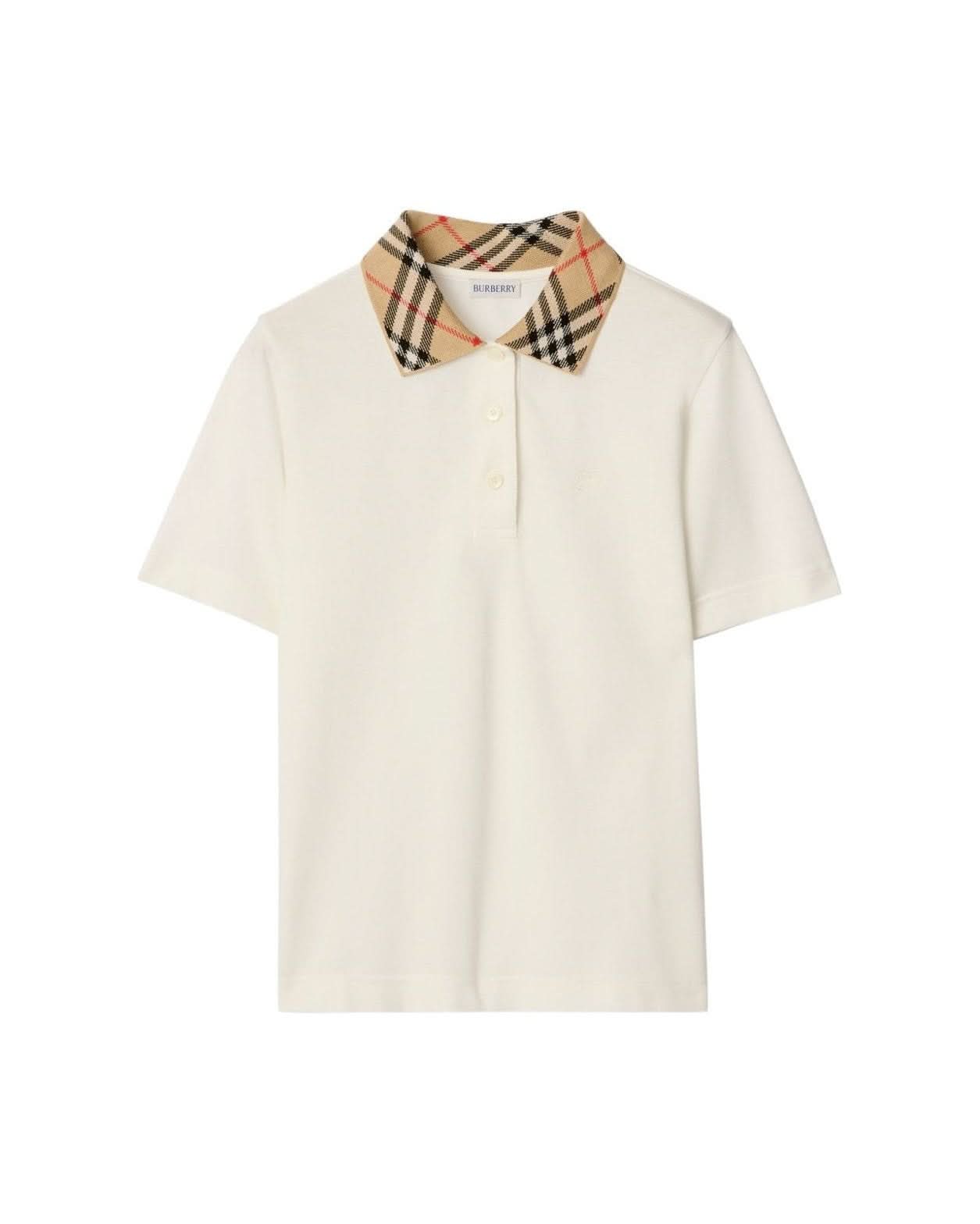 Burberry White Polo T-Shirt Topwear