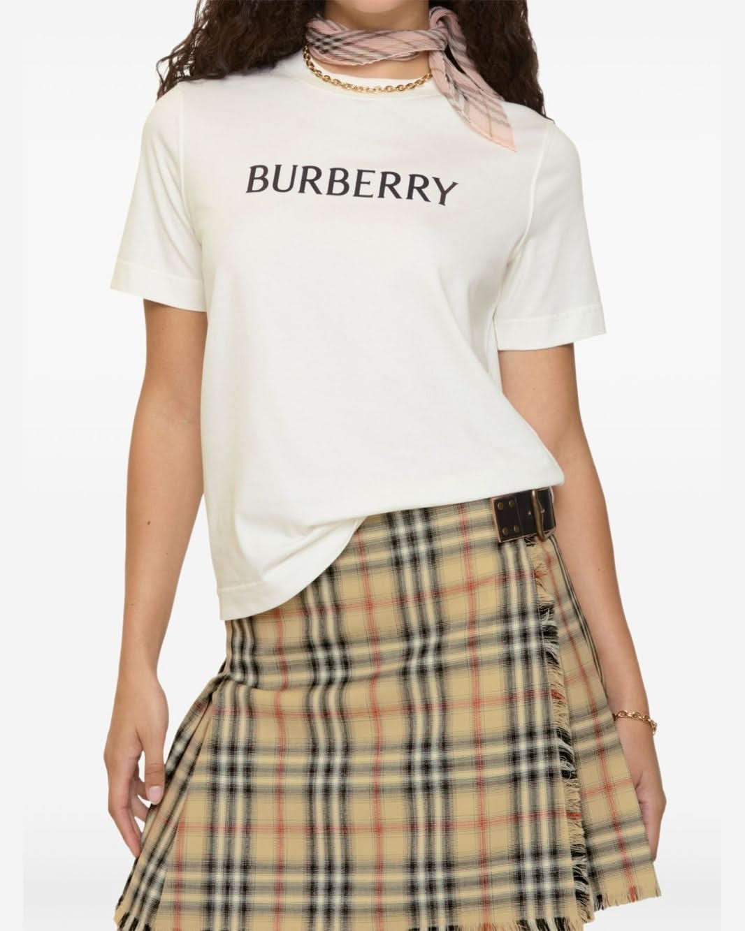 Burberry White Polo T-Shirt Topwear