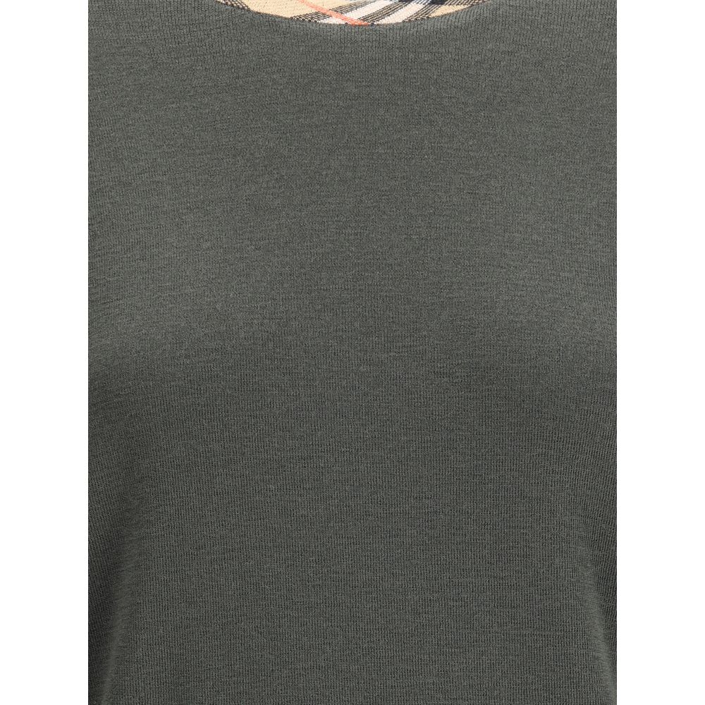 Burberry Wool Pullover With Check Glam Steals