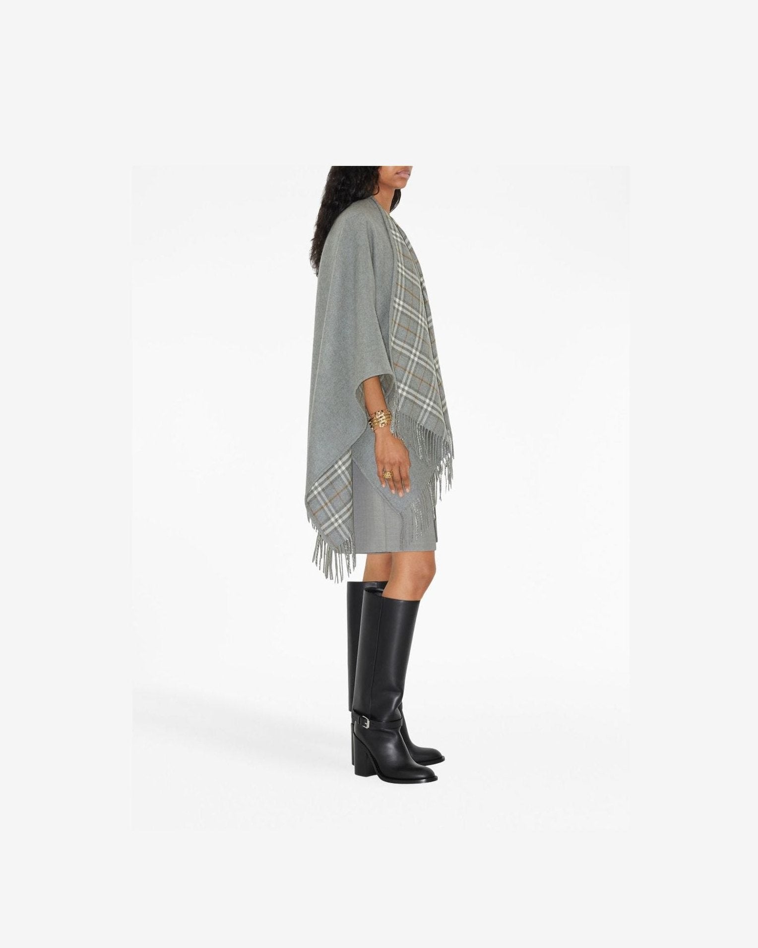 Burberry Wool Vintage Check Reversible Cape Glam Steals