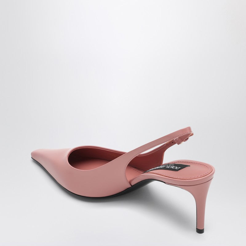 Dolce & Gabbana Pink Leather Dolce&gabbana Slingback with Décolleté Glam Steals