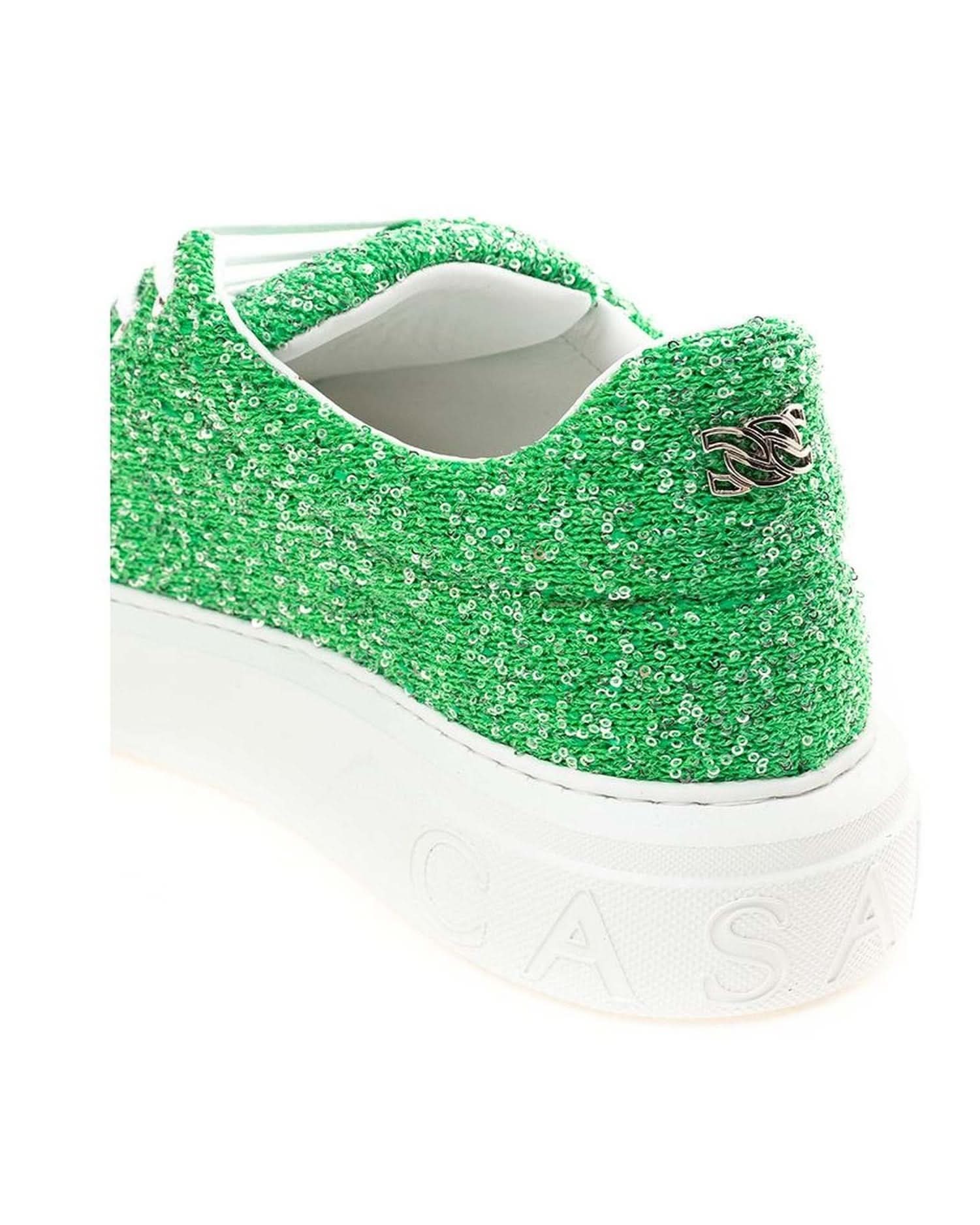 Casadei Emerald Elegance Leather Sneakers Sneakers