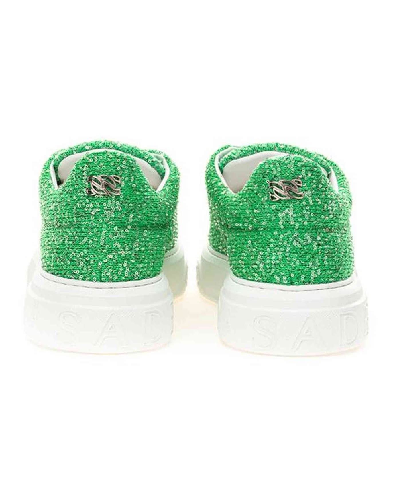 Casadei Emerald Elegance Leather Sneakers Sneakers