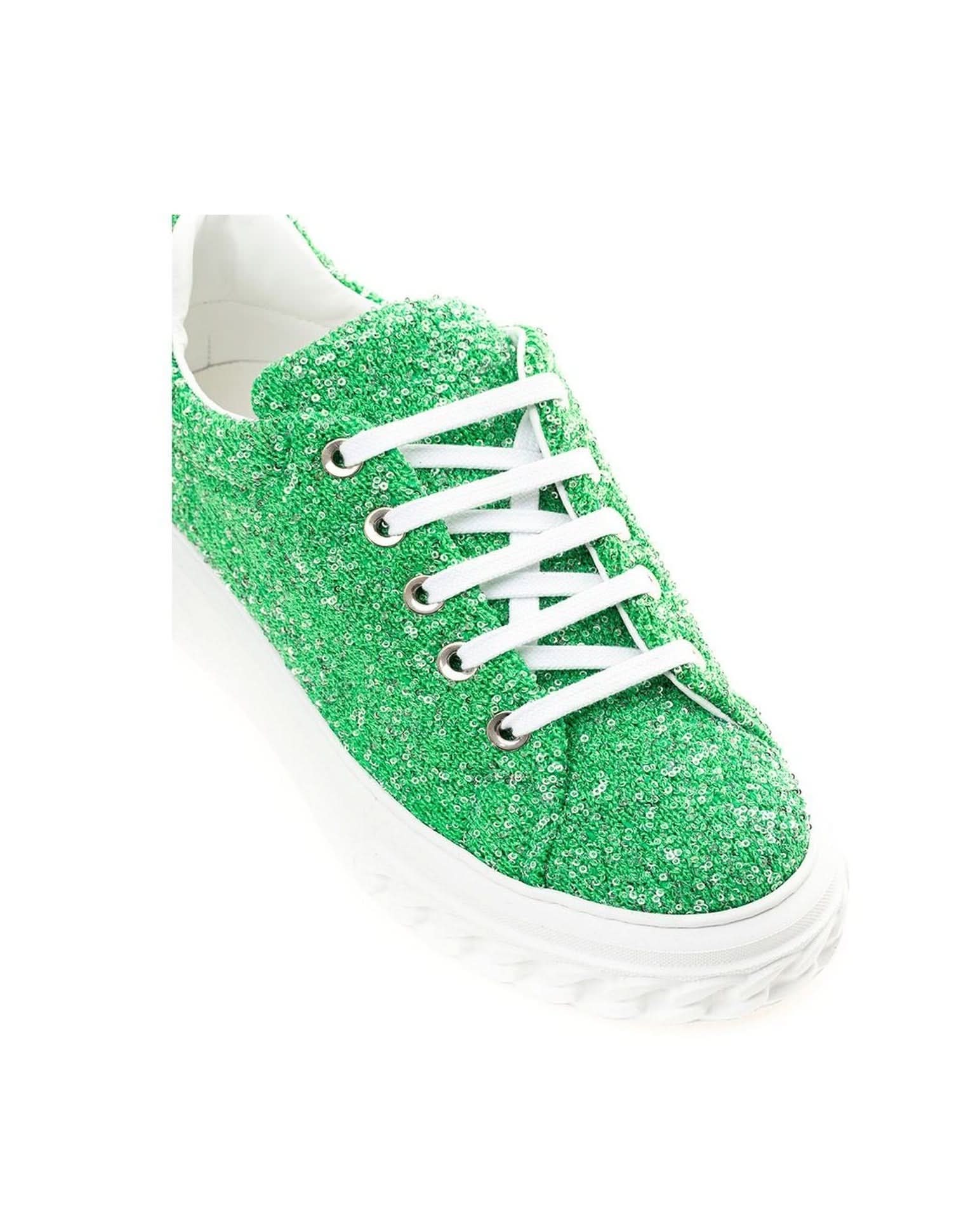 Casadei Emerald Elegance Leather Sneakers Sneakers