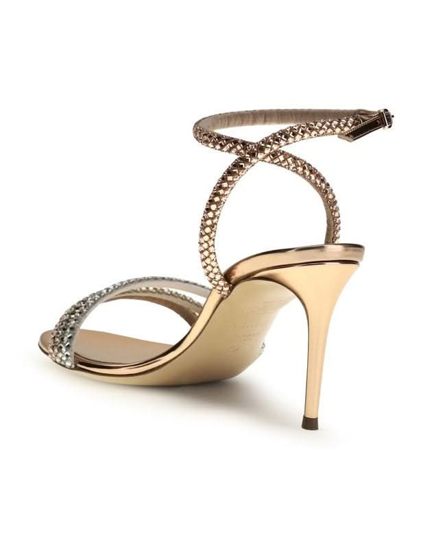 Casadei Gold Calf Leather Bos Taurus Stiletto Heel