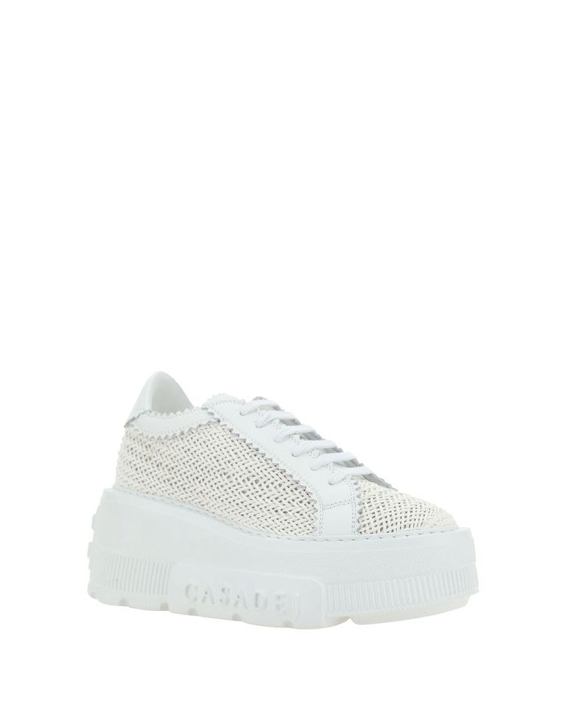Casadei White Other Fibres Platform Sneakers Glam Steals