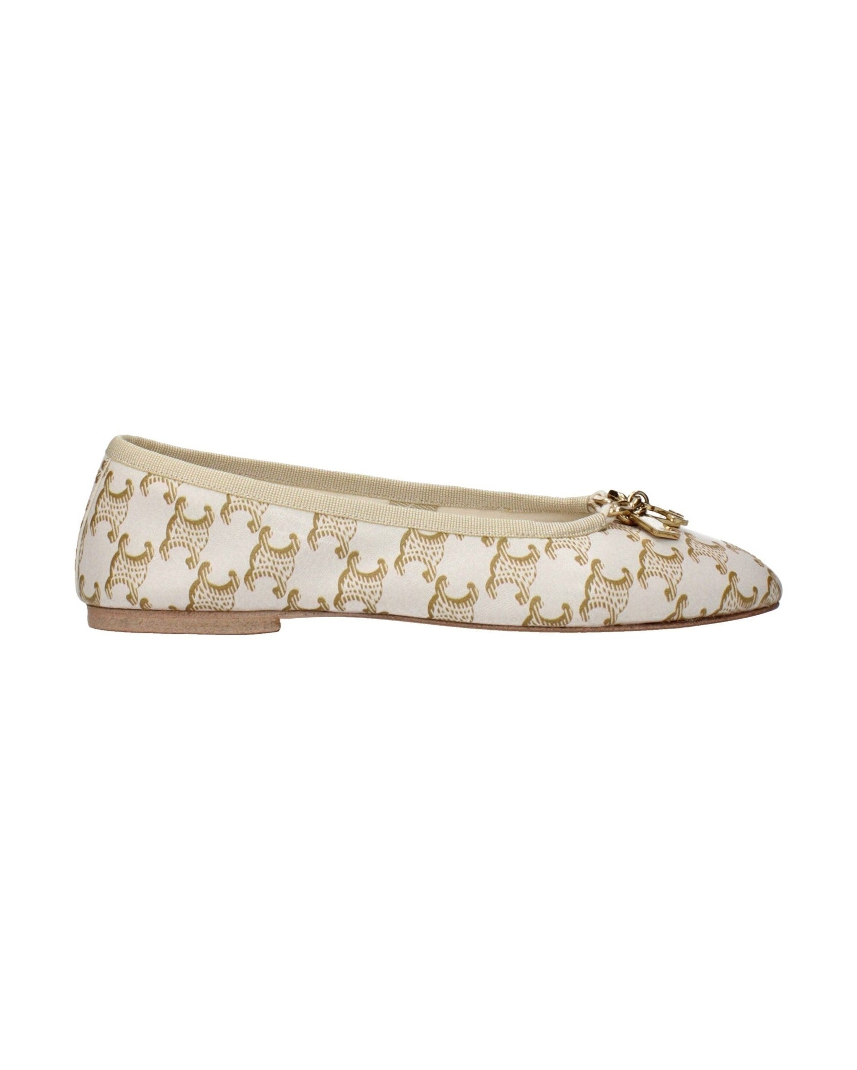 Celine White Leather Ballet Flats Flats