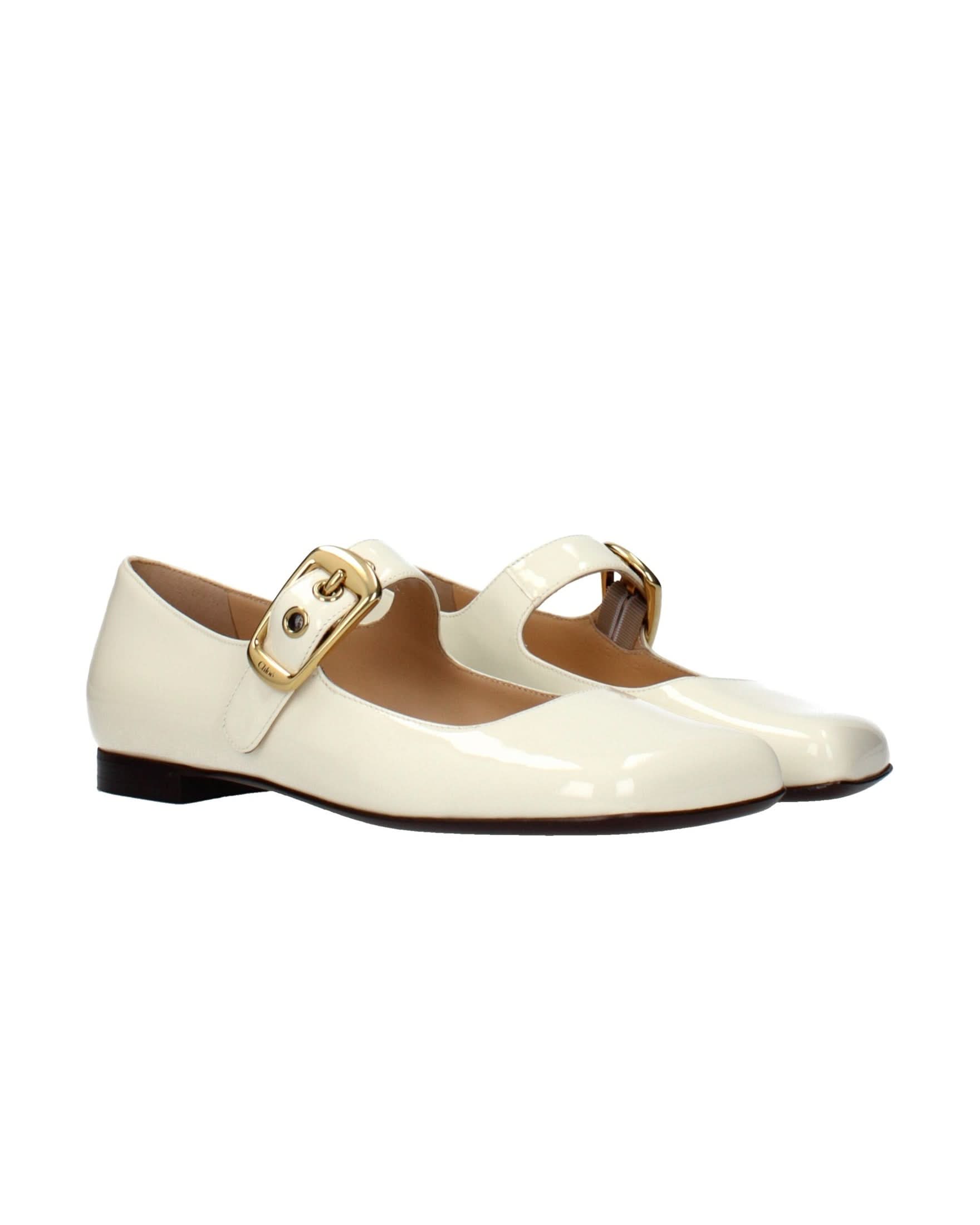 Chloé Beige Leather Ballet Flats Flats