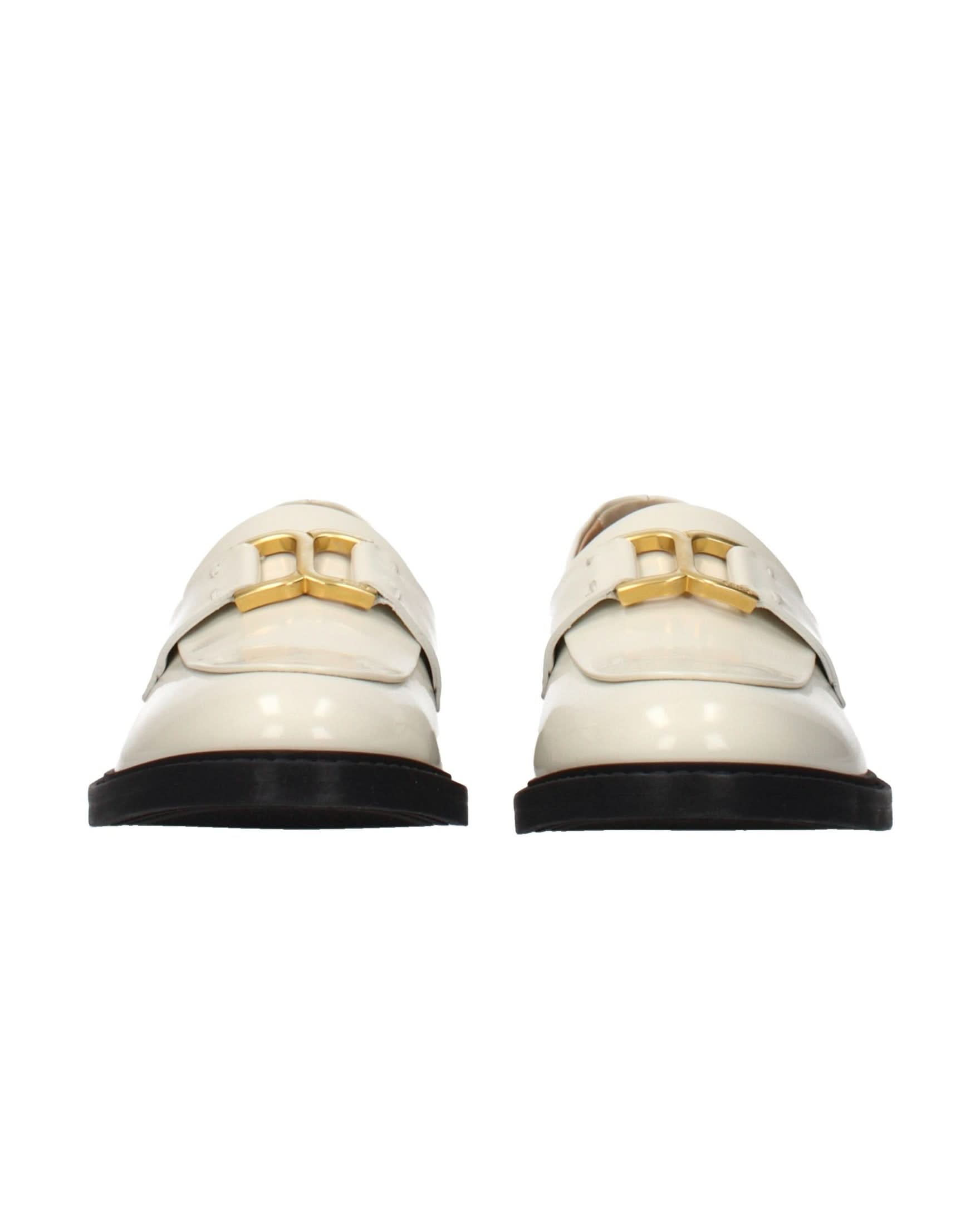 Chloé Beige Leather Slip On Loafers Flats