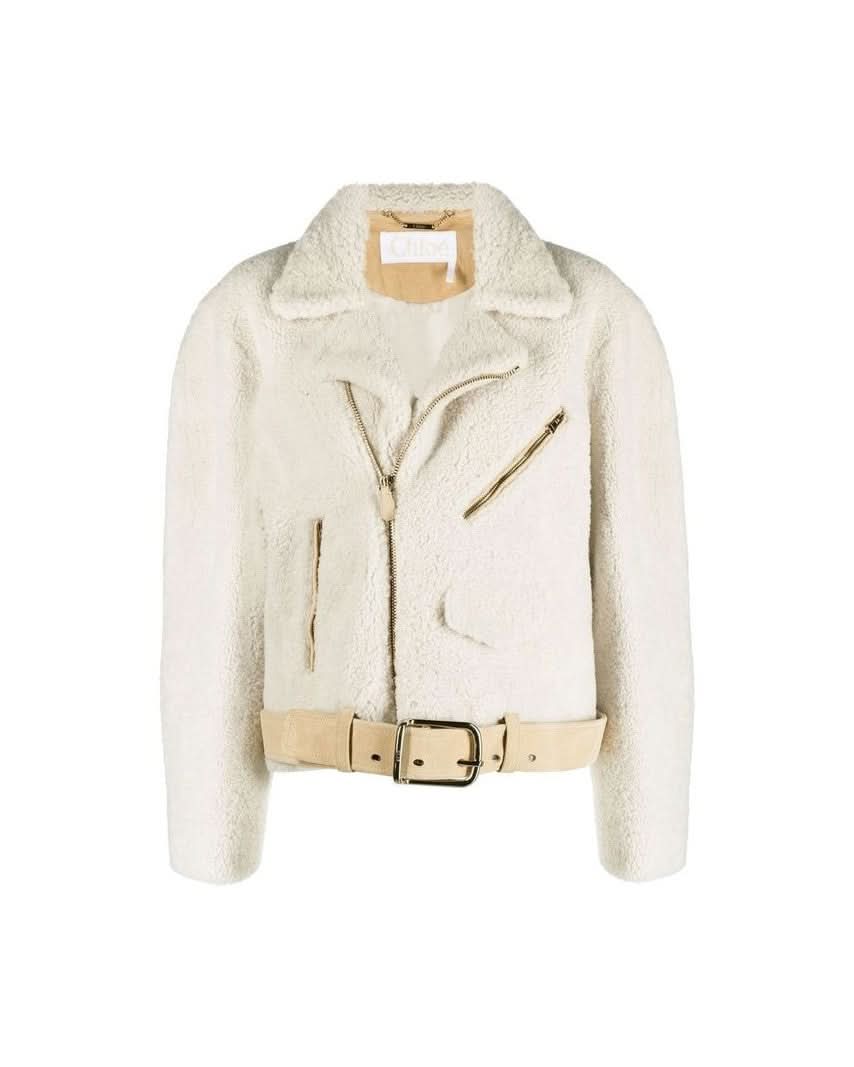 Chloé Beige Polyester Biker Jacket Glam Steals
