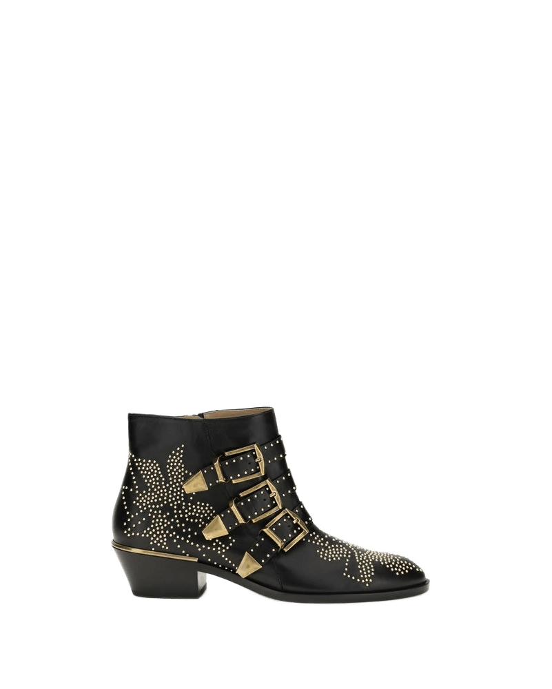 Chloé Black Calf Leather Bos Taurus Lace Up Boots Glam Steals