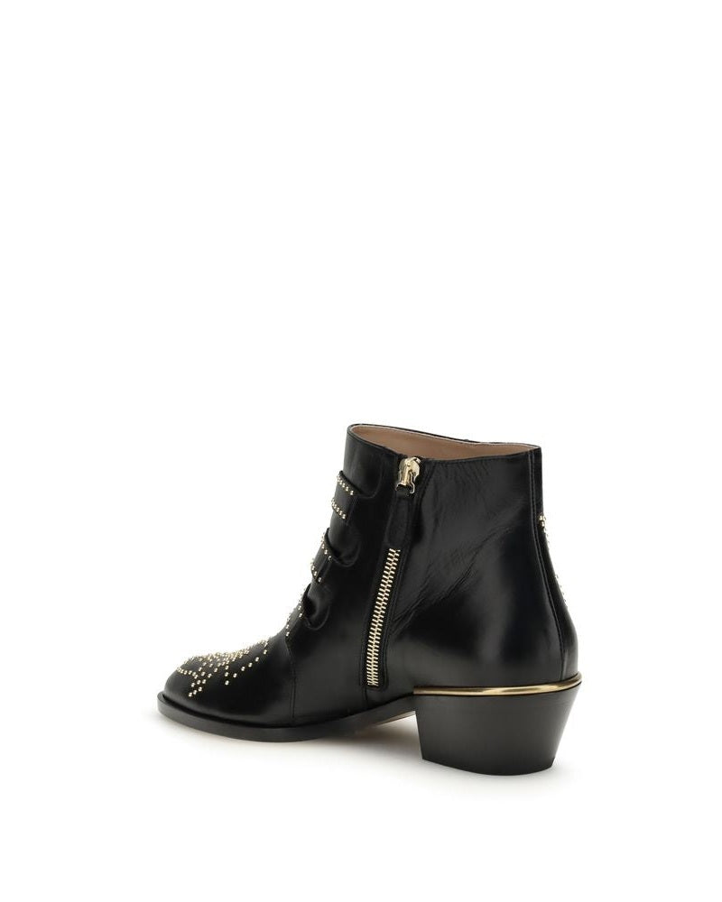 Chloé Black Calf Leather Bos Taurus Lace Up Boots Glam Steals