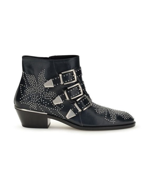 Chloé Black Calf Leather Bos Taurus Lace Up Boots Glam Steals