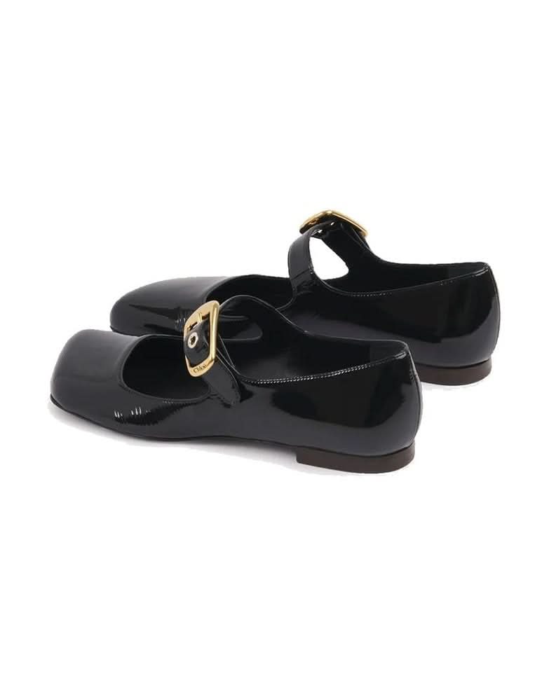 Chloé Black Calfskin Ballet Flats Flats