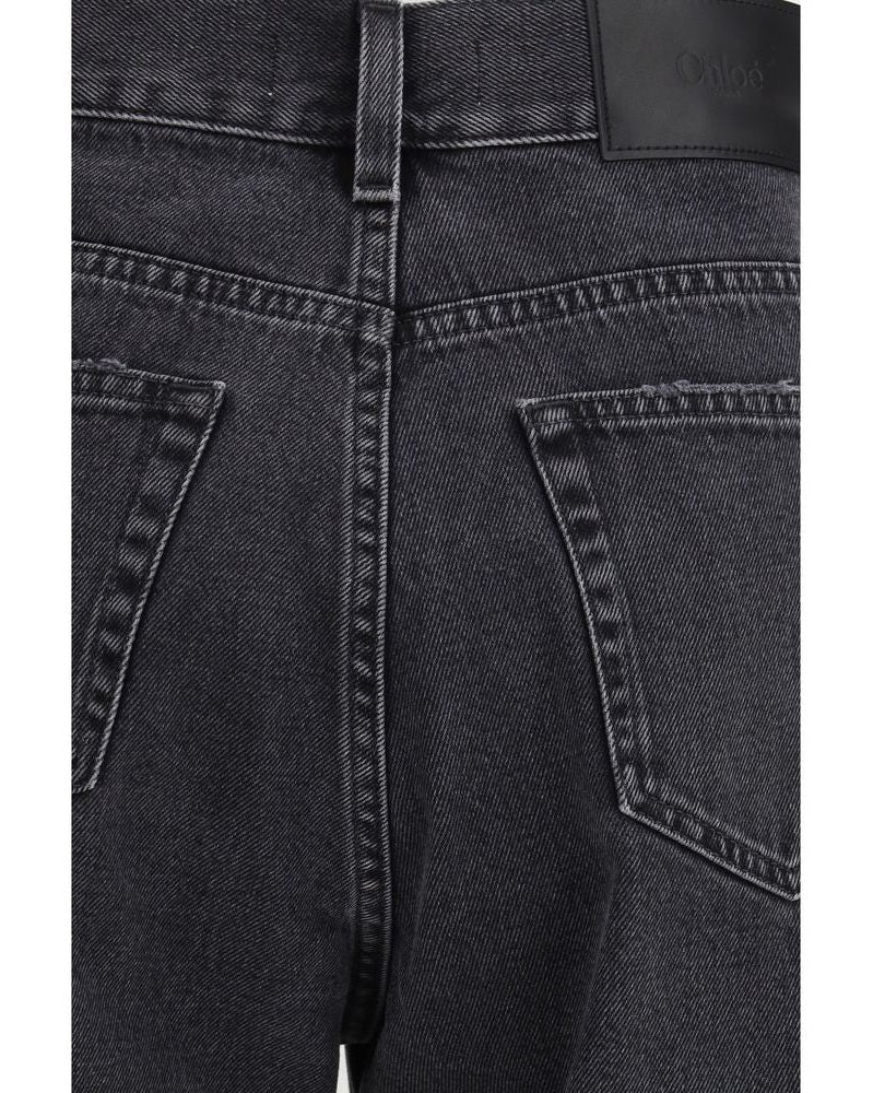 Chloé Black Cotton Cropped Jeans Glam Steals