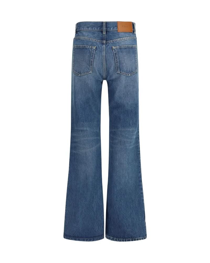 Chloé Blue Cotton Flared Jeans Glam Steals