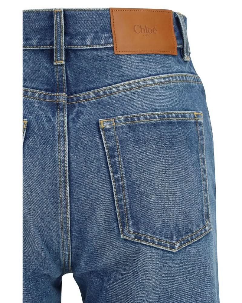 Chloé Blue Cotton Flared Jeans Glam Steals