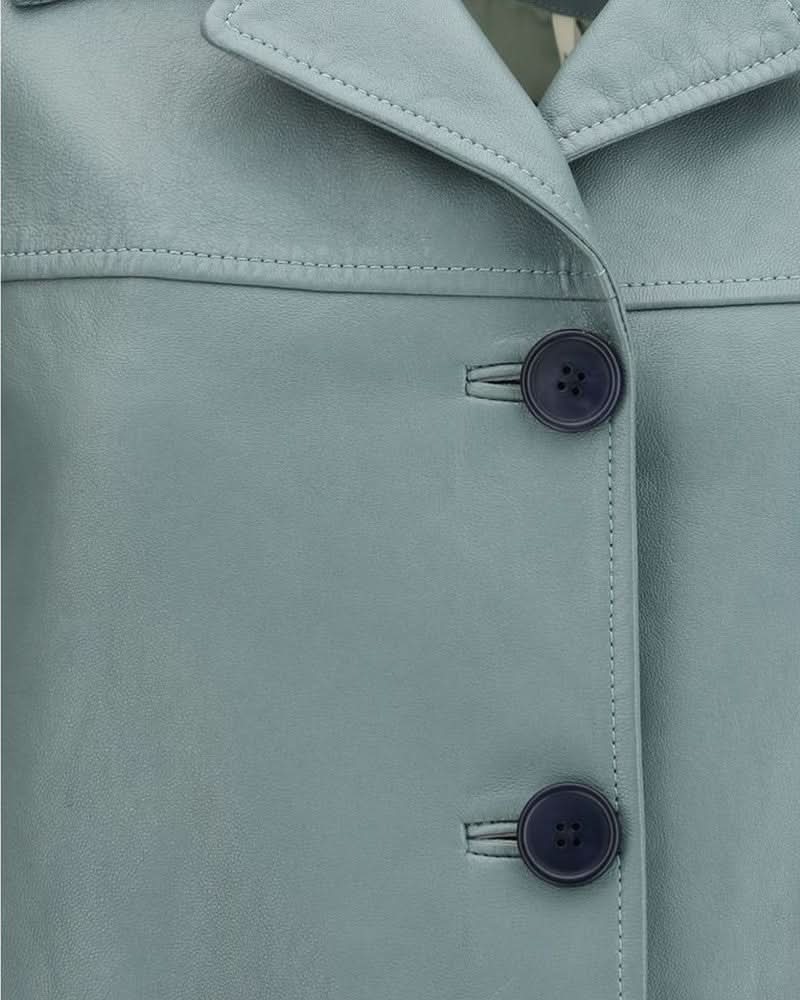 Chloé Blue Leather Jacket Glam Steals