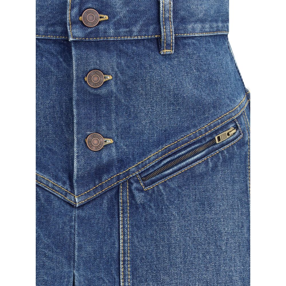 Chloé Denim Midi Skirt Glam Steals