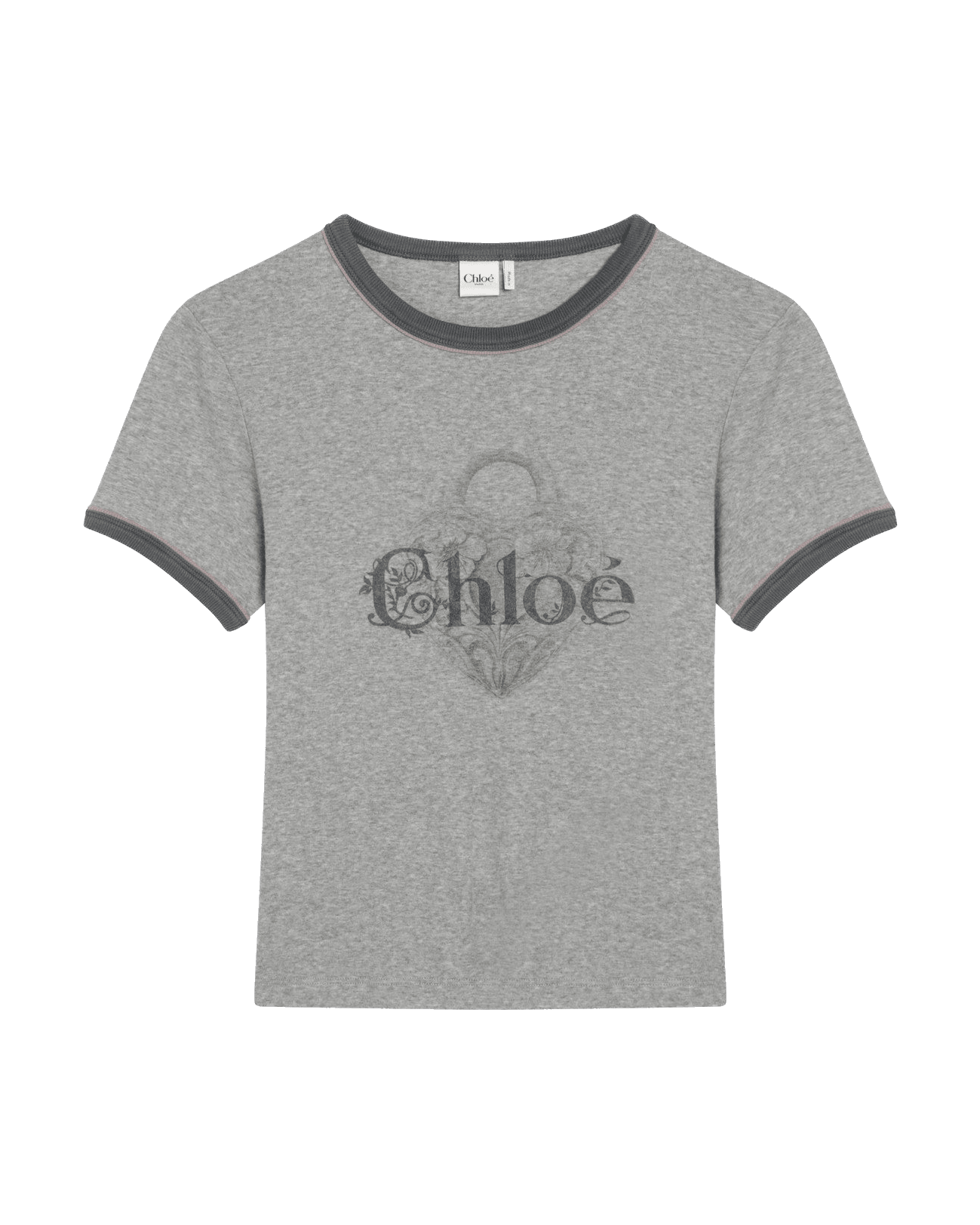 Chloé Jersey Chiné Baby Fit T-shirt with Logo Print Glam Steals
