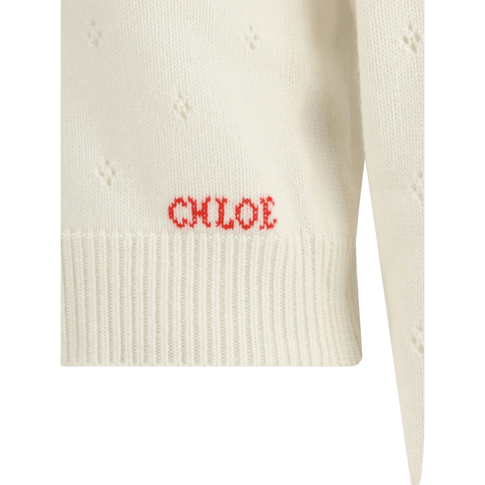 Chloé Jumper with A Buttoned Keyhole Neck Glam Steals