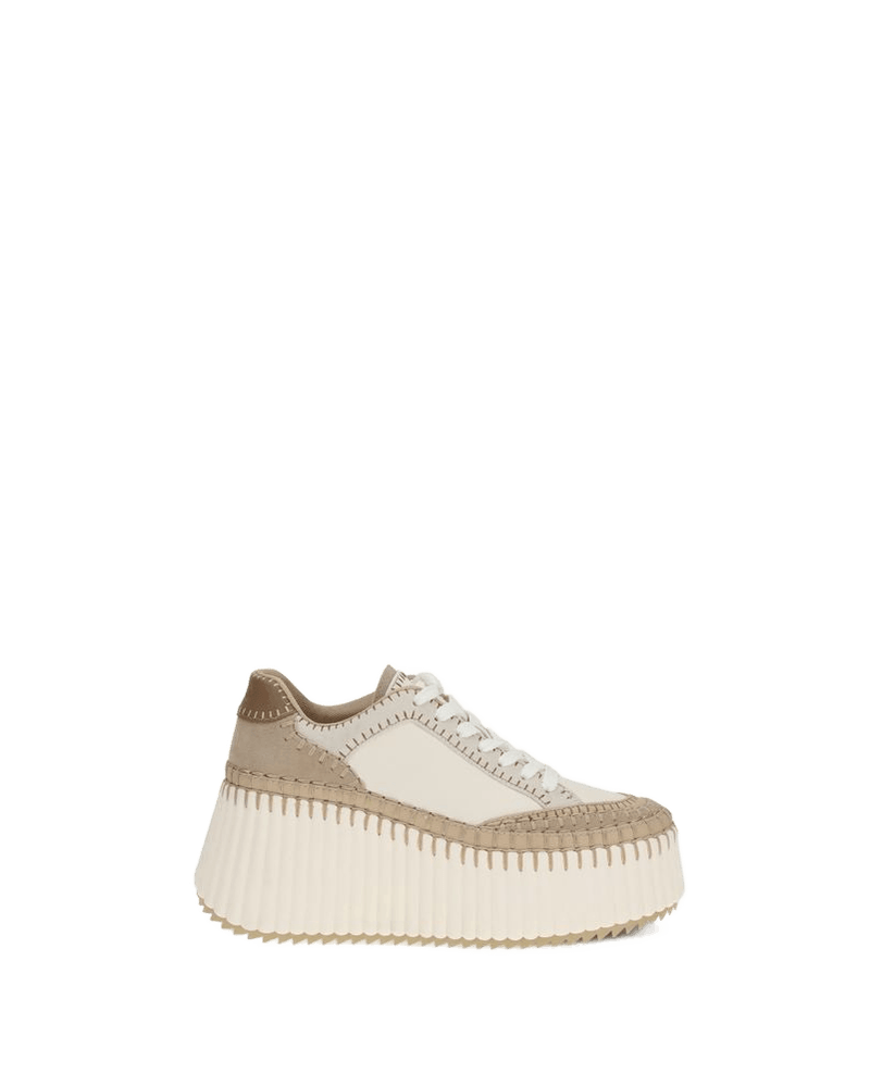 Chloé Leather Cream Calf Bos Taurus Platform Sneakers Glam Steals