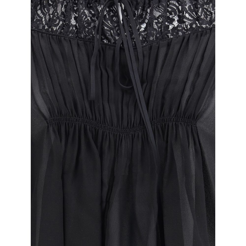 Chloé Silk Georgette And Lace Top Glam Steals
