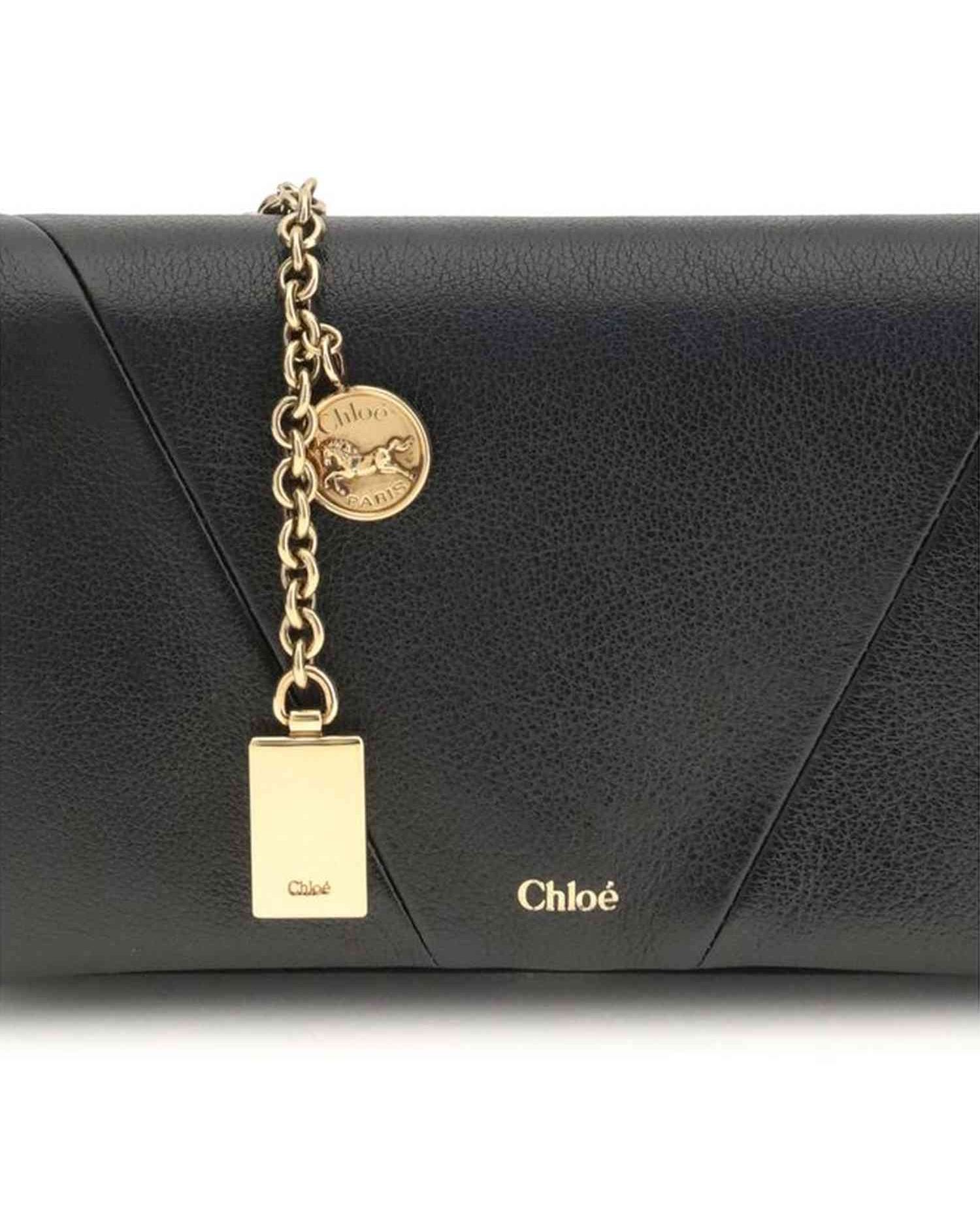 Chloé Spin Wallet with Flap and Chain Glam Steals