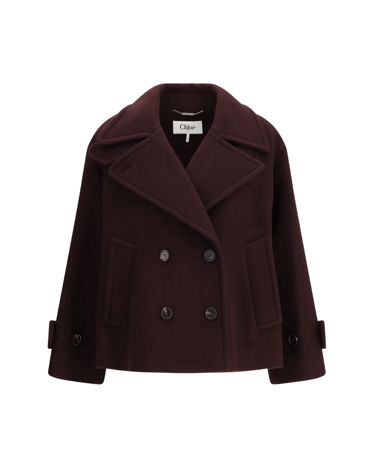 Chloé Wool Bordeaux Fleece Coat Glam Steals