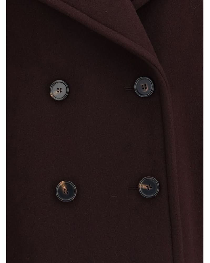 Chloé Wool Bordeaux Fleece Coat Coats & Jackets