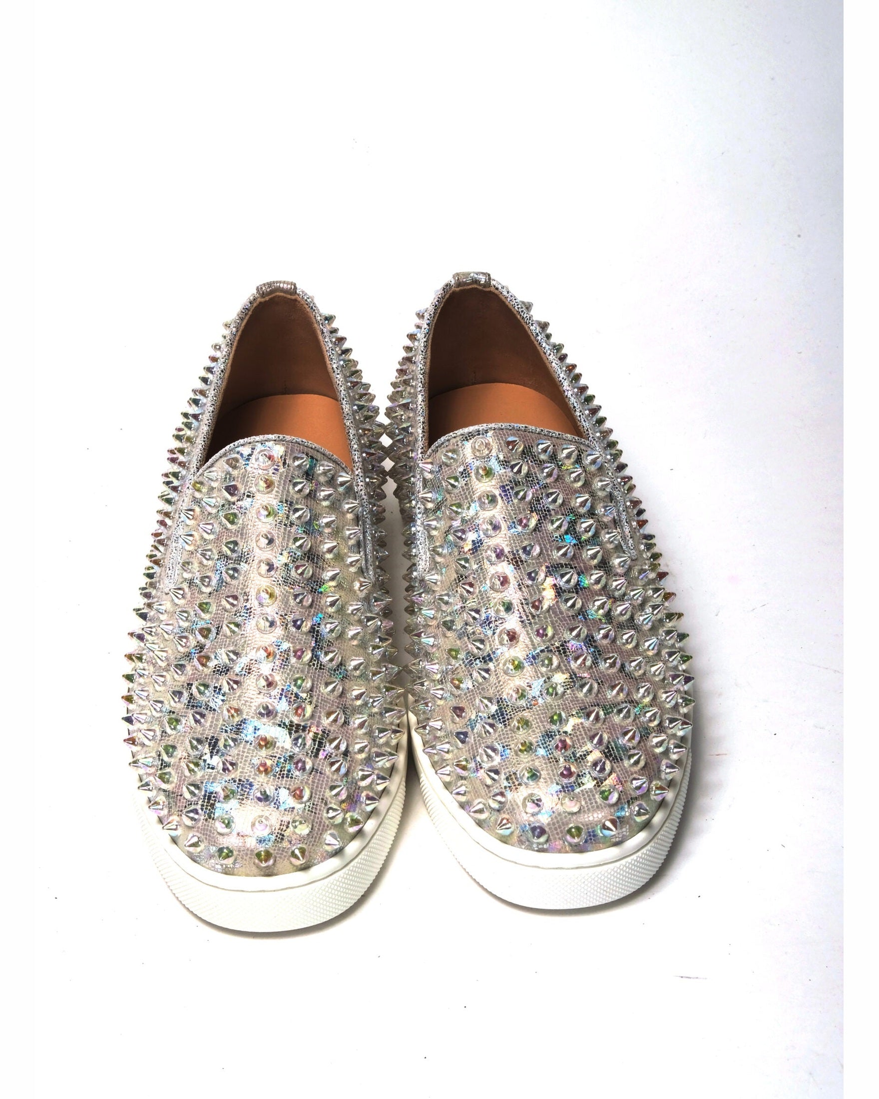 Christian Louboutin Ab/ Ab Roller Boat Woman Flat White Clear Sneaker Glam Steals