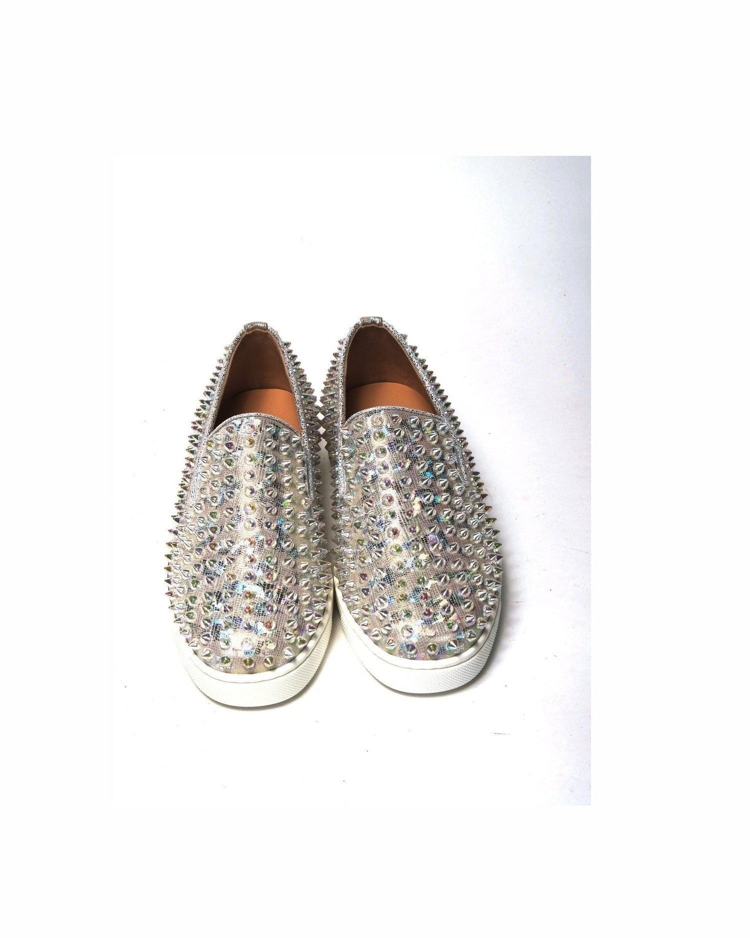 Christian Louboutin Ab/ Ab Roller Boat Woman Flat White Clear Sneaker Glam Steals