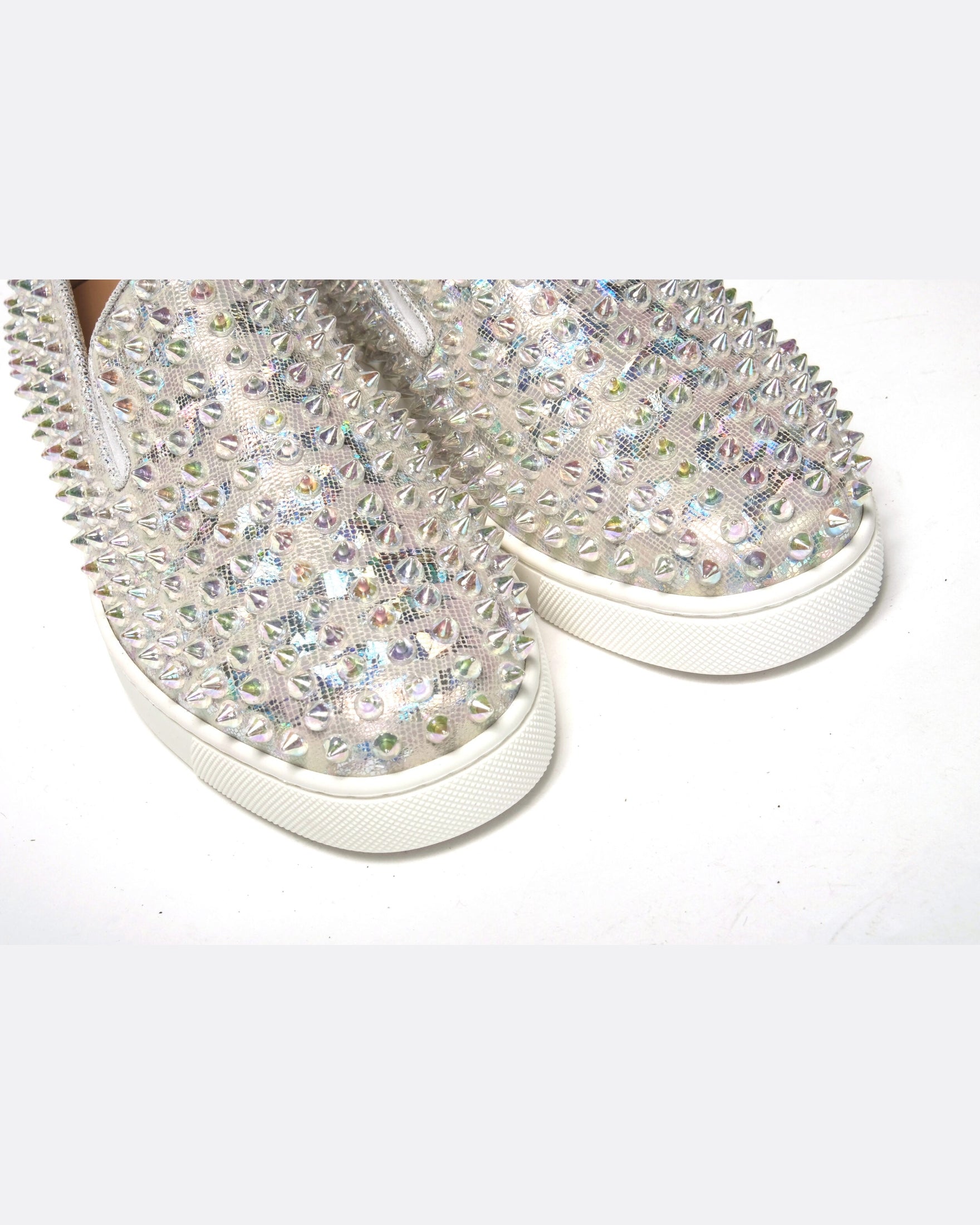 Christian Louboutin Ab/ Ab Roller Boat Woman Flat White Clear Sneaker Glam Steals