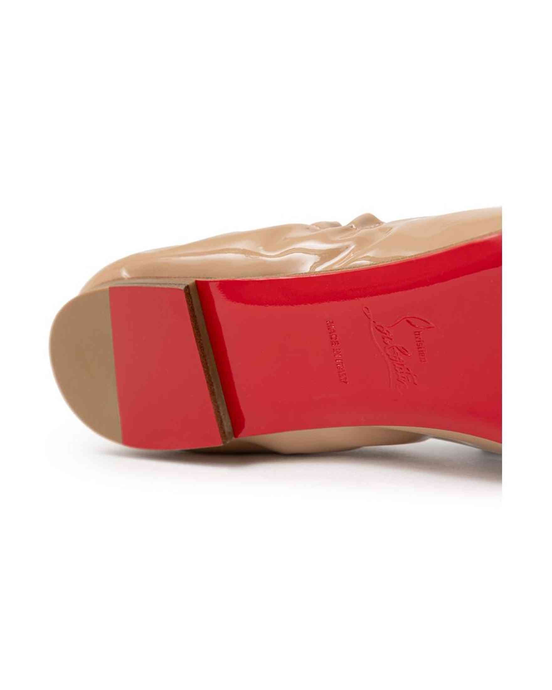 Christian Louboutin Beige Leather Patent Flat Shoe Glam Steals
