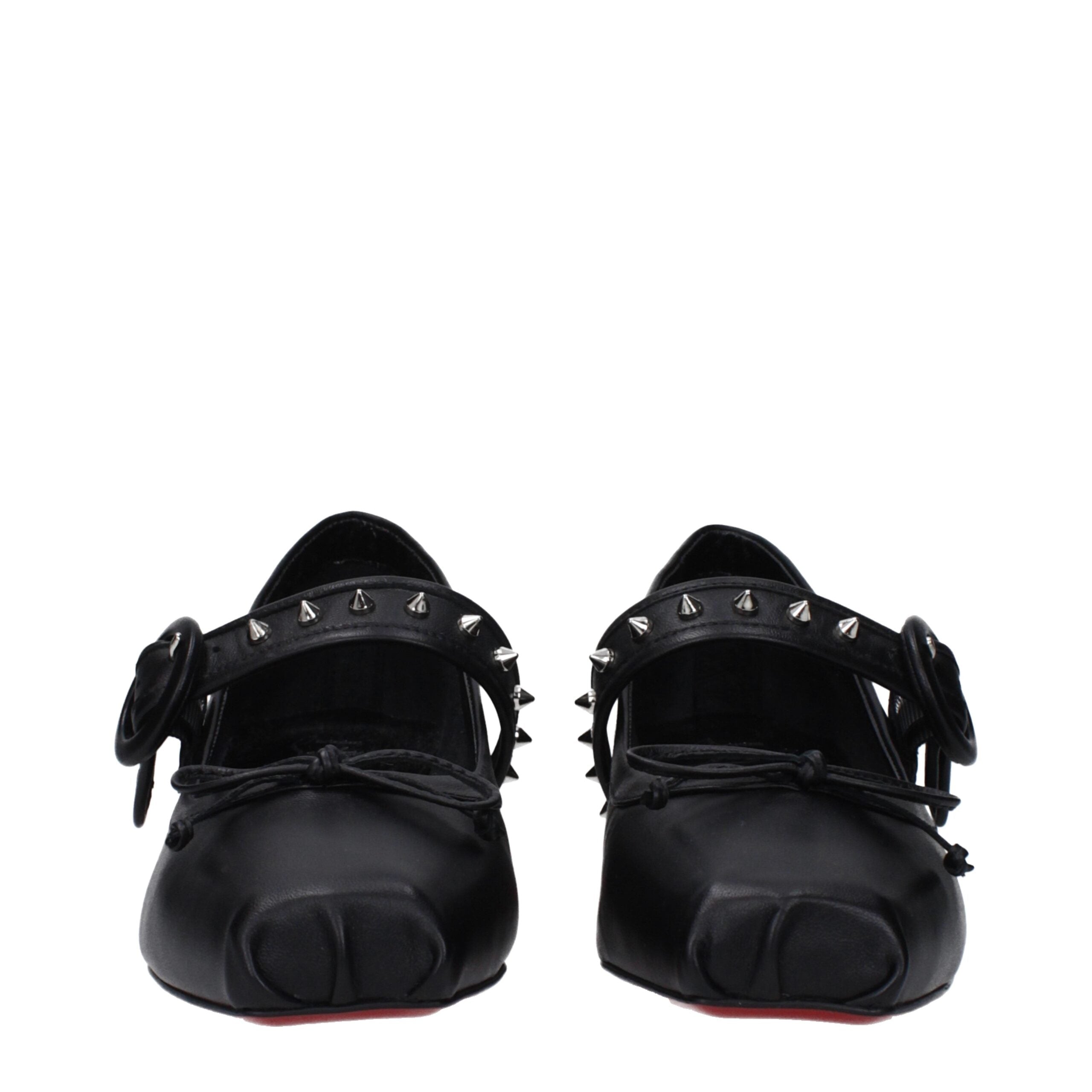 Christian Louboutin Black Leather Ballet Flats Glam Steals