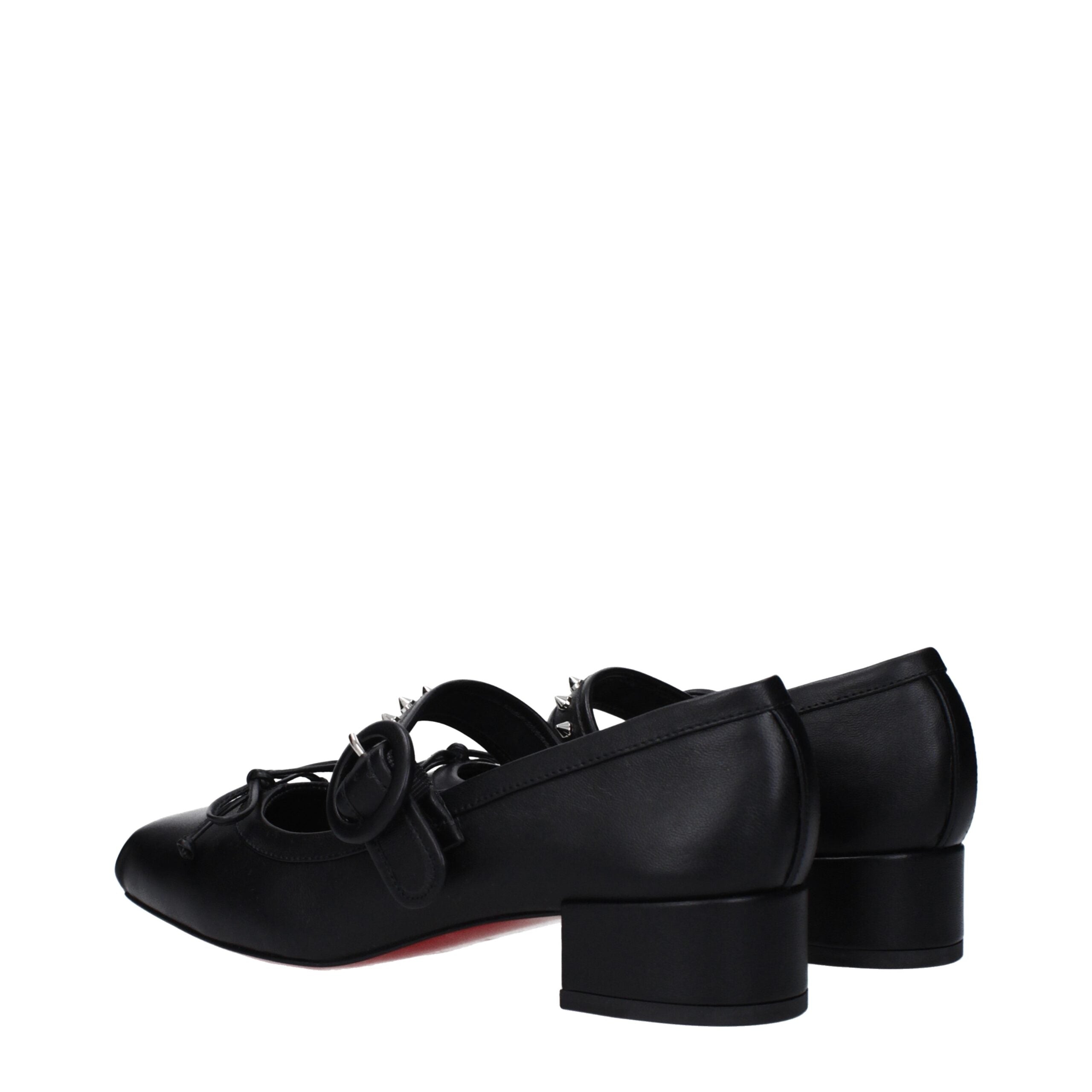 Christian Louboutin Black Leather Ballet Flats Glam Steals