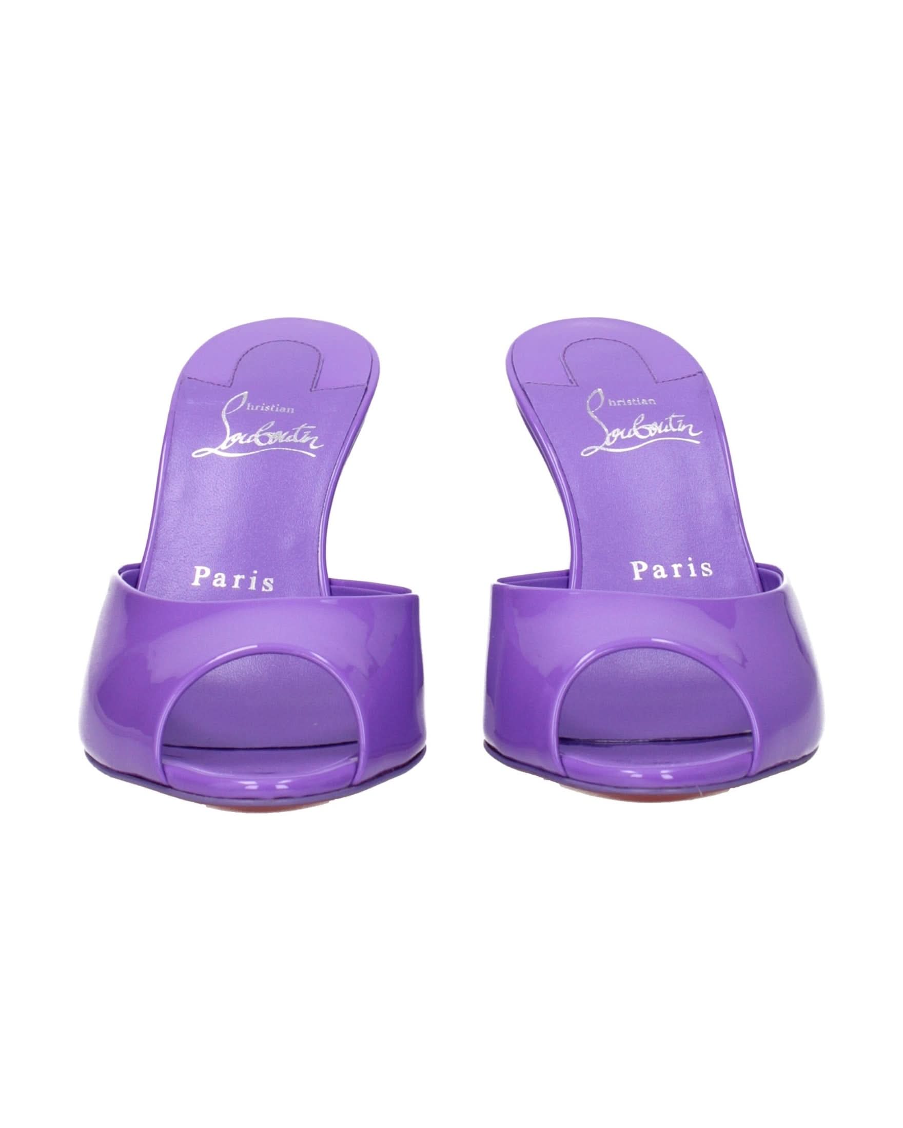 Christian Louboutin Purple Leather Wedge Sandals
