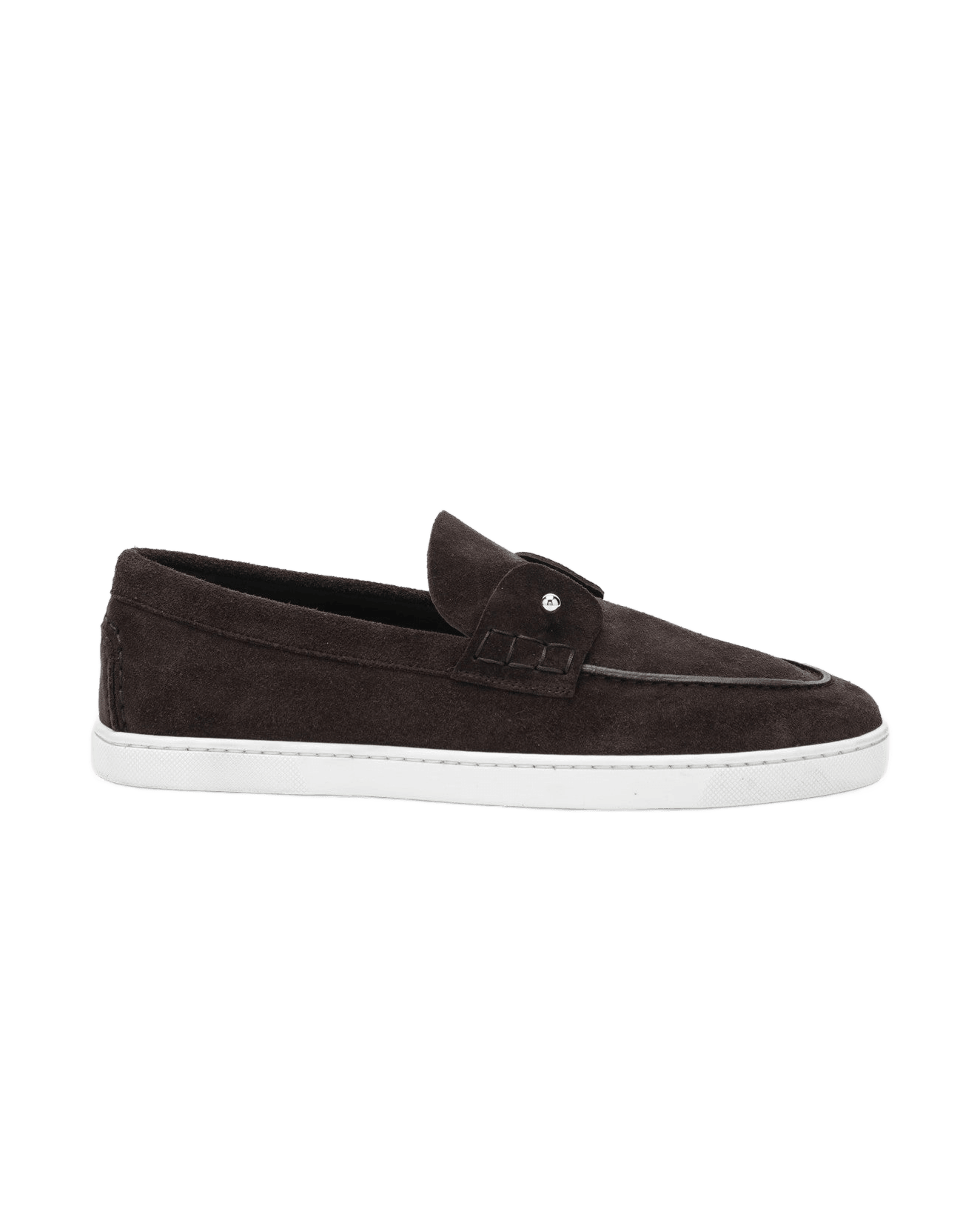 Christian Louboutin Suede Chambeliboat Loafers in Coffee Coloured Glam Steals