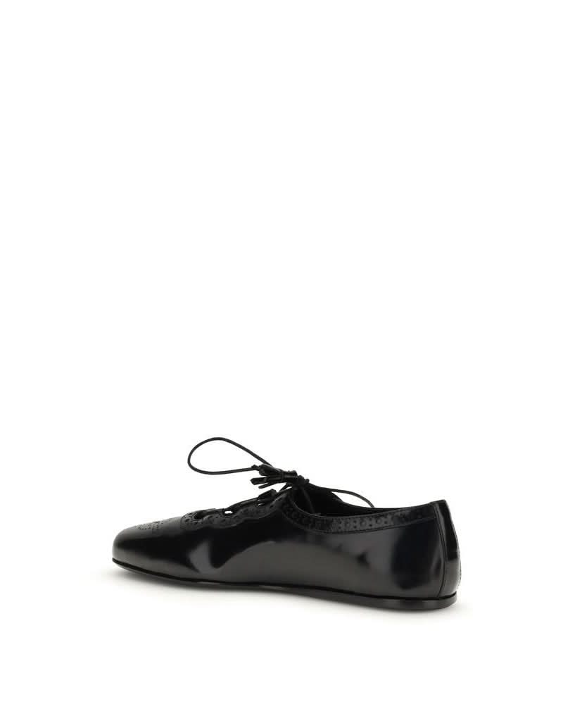 Church's Black Calf Leather Bos Taurus Ballet Flats