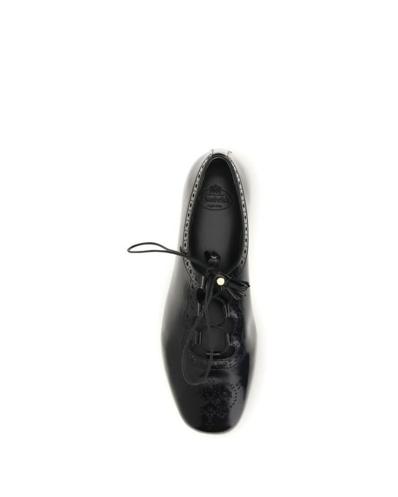 Church's Black Calf Leather Bos Taurus Ballet Flats