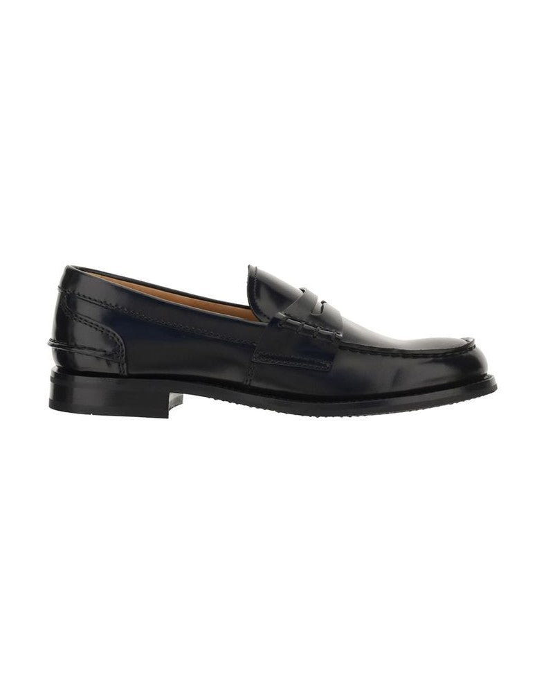 Church's Black Calf Leather Bos Taurus Slip On Loafers Glam Steals
