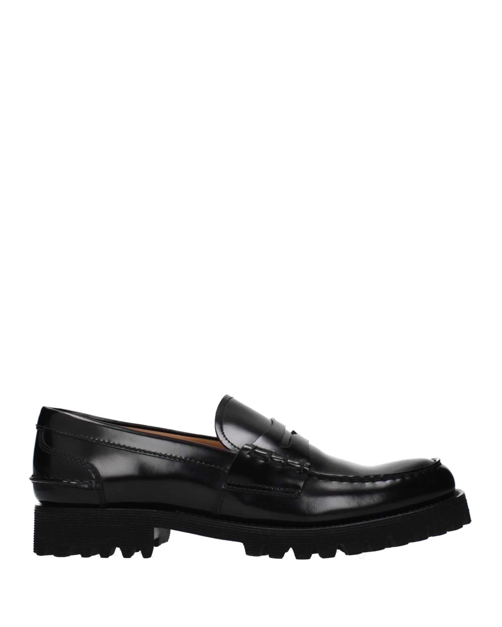 Church's Black Leather Slip On Loafers