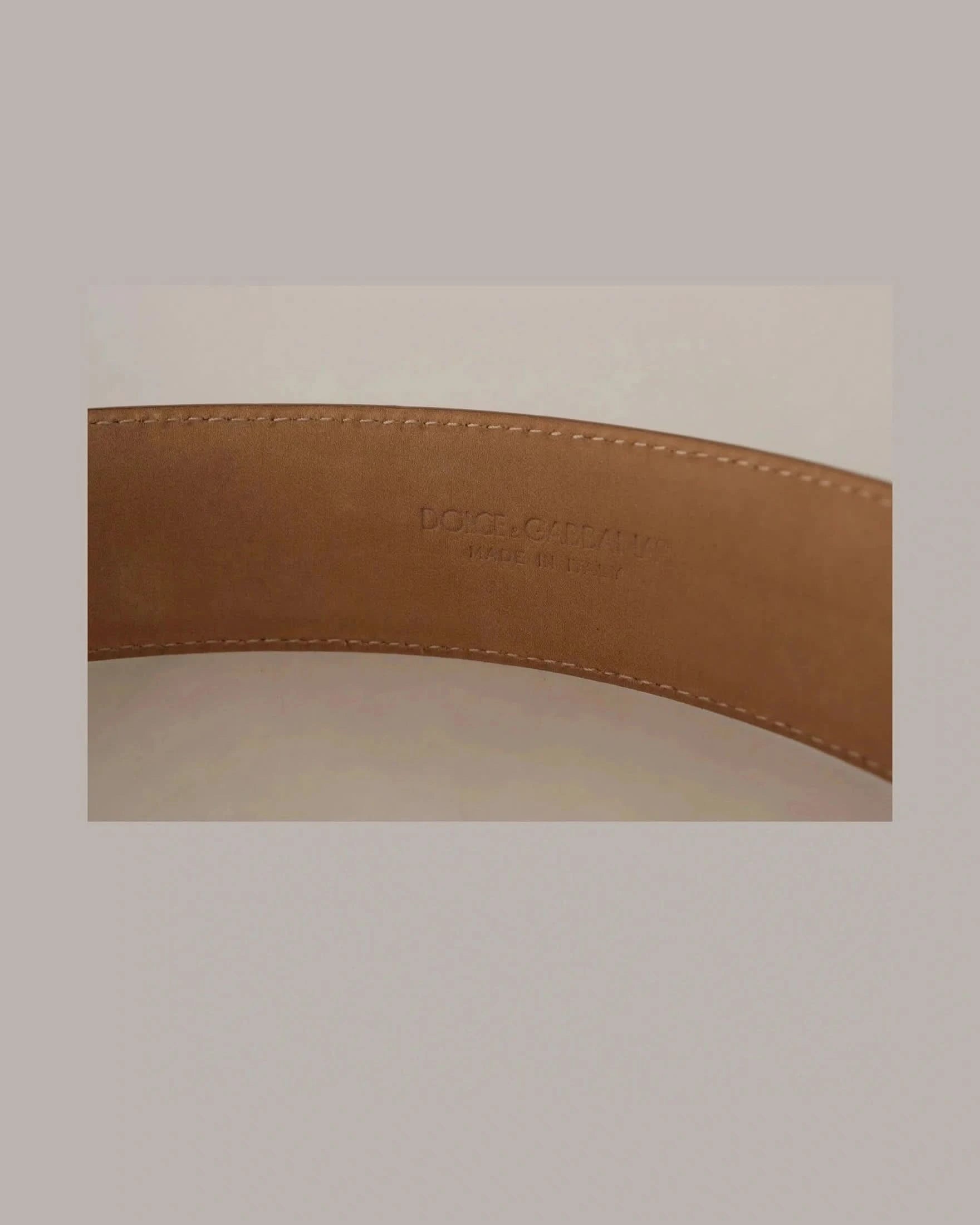 Costume National Brown Leather Metal Oval Buckle Belt Belts