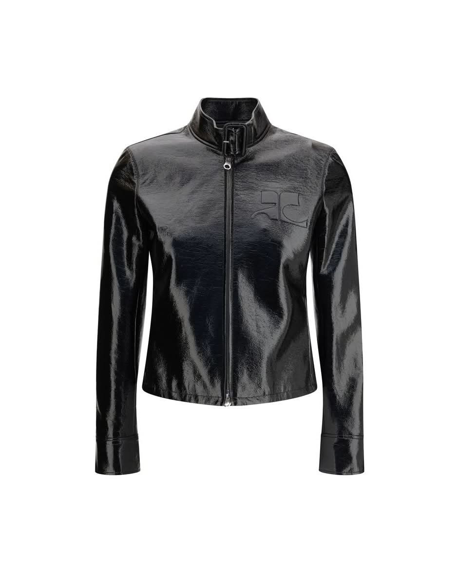 Courrèges Black Cotton Full Length Jacket Coats & Jackets