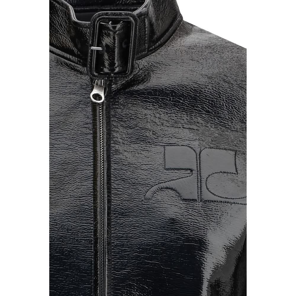 Courrèges Black Cotton Full Length Jacket Coats & Jackets