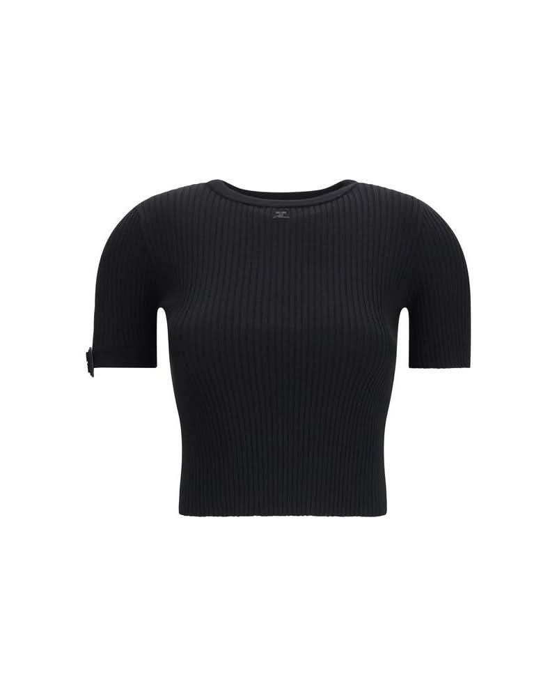 Courrèges Black Viscose Top