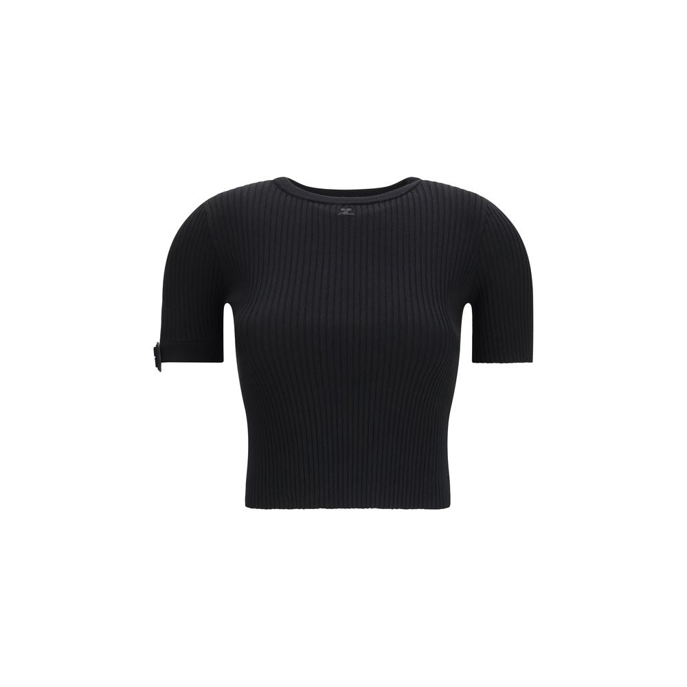 Courrèges Black Viscose Top Glam Steals