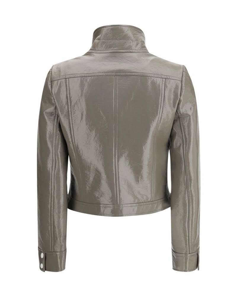 Courrèges Gray Cotton Full Length Jacket Coats & Jackets